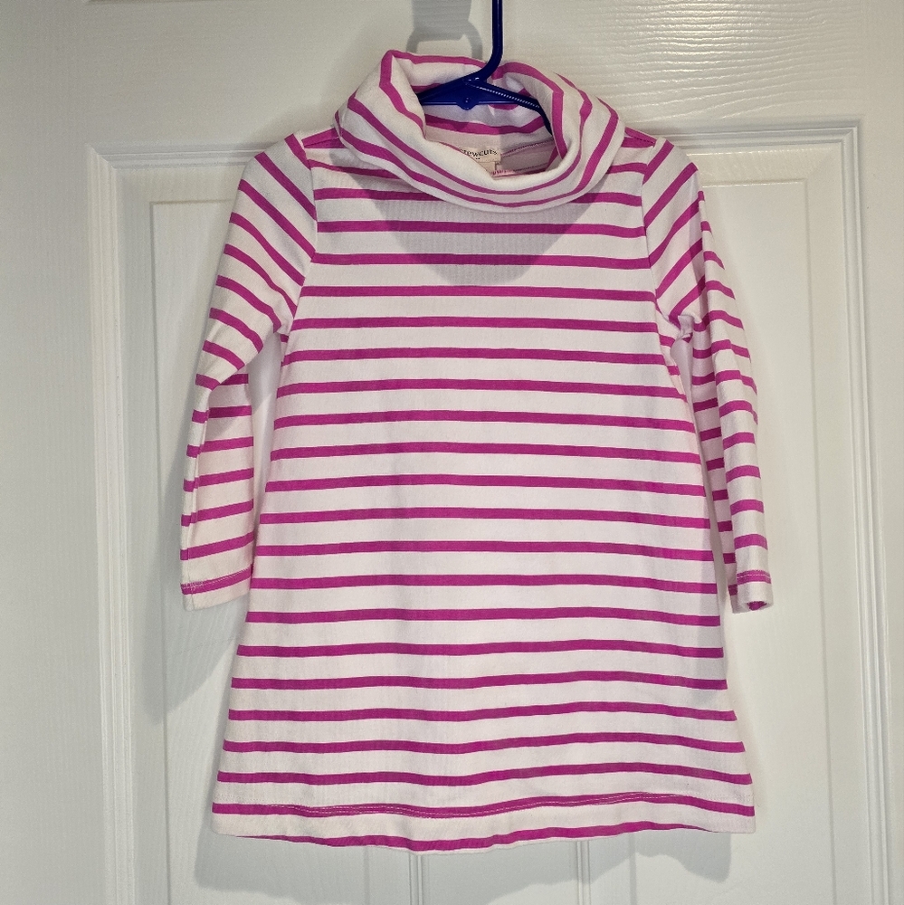 Pink Striped Crew cuts 2T Turtleneck Dress